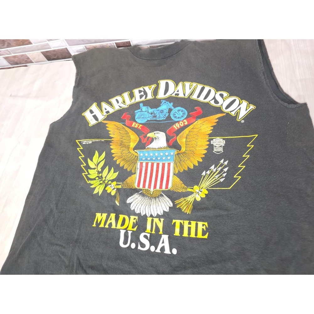 1988 Vintage Harley Davidson SSI T-Shirt Single Stitch Cut Sleeves Official - Picture 4 of 16